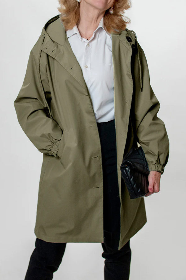 Oversized Hooded Windbreaker Rain Jacket
